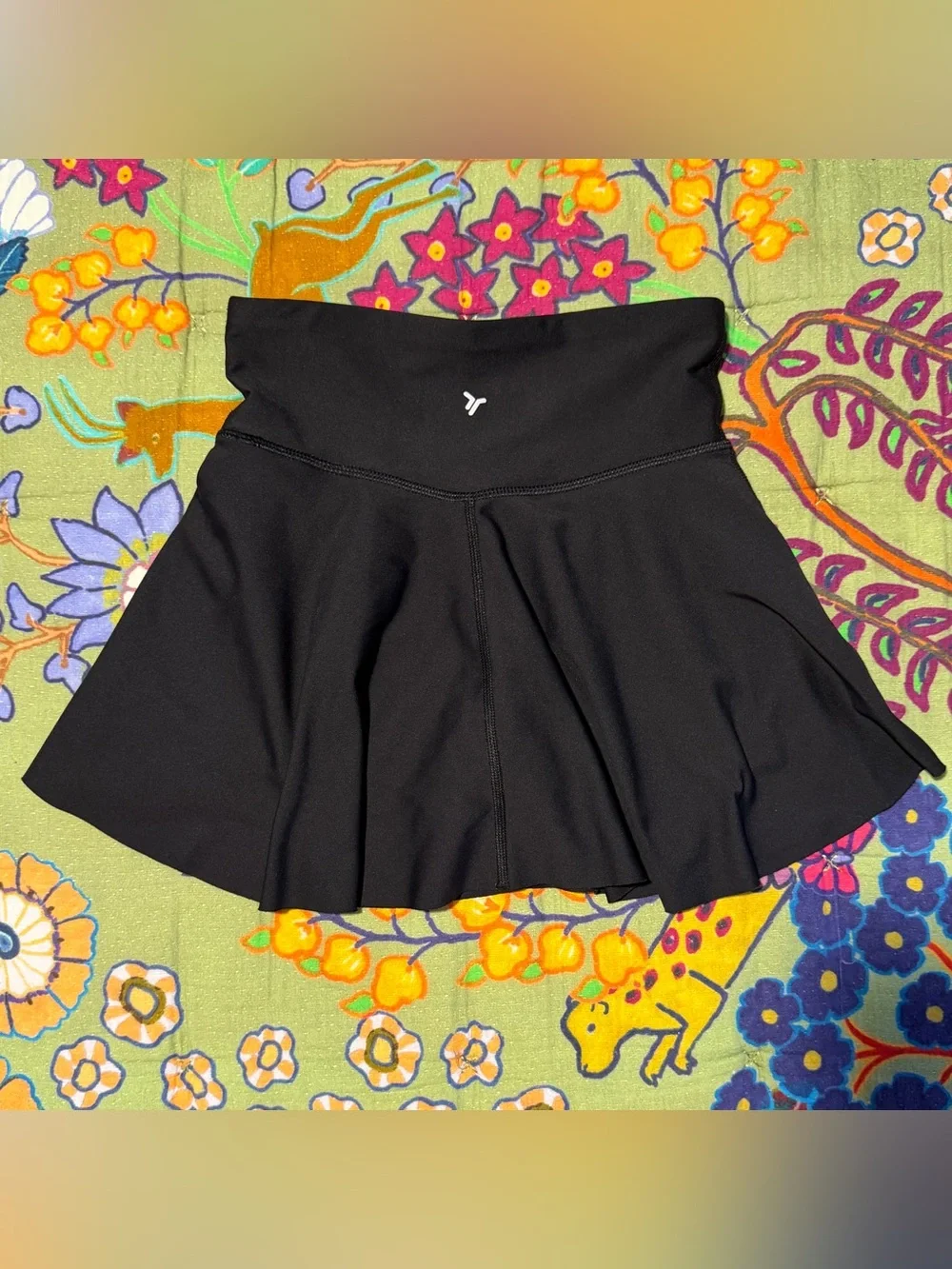Black Flared Skirt - Girls Size M Classic High-Waist